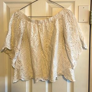 White off the shoulder crop top. Size medium.